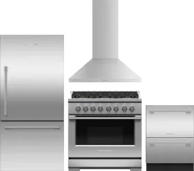 4 Piece Package Includes Refrigerator, Range, Hood And Dishwasher